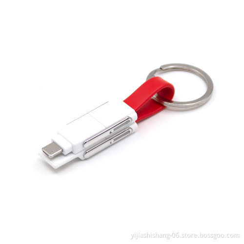 All In One Multi Charger 6 in 1 Mini Cable Keyring Magnetic USB Keychain Cable